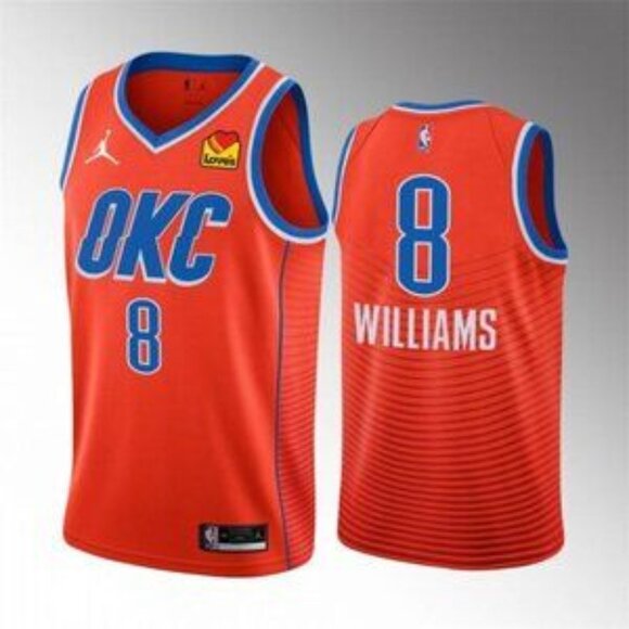 Mens Jalen Williams Orange Stitched Jersey